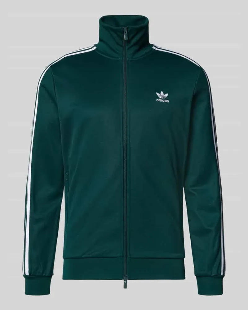 adidas Slim Fit Trainingsjacke mit Logo-Stitching Modell 'Classic Dunkelgruen