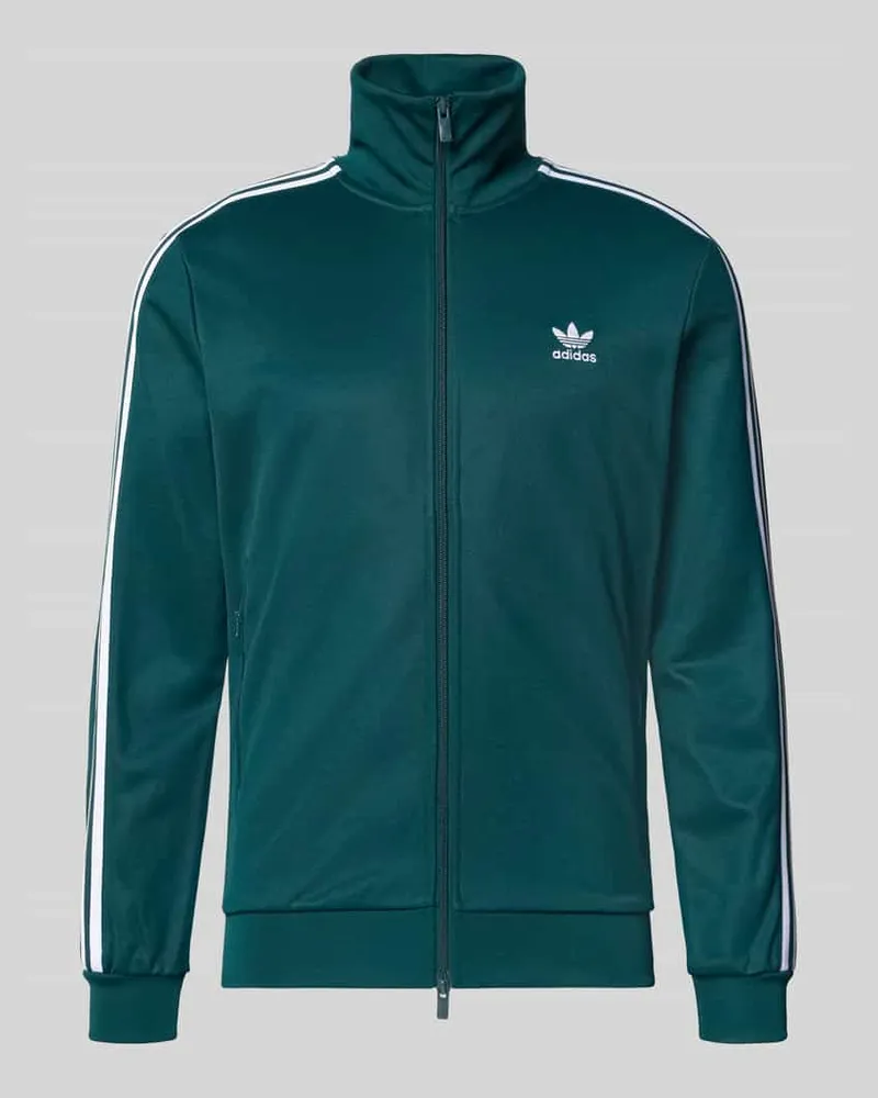 adidas Slim Fit Trainingsjacke mit Logo-Stitching Modell 'Classic Dunkelgruen