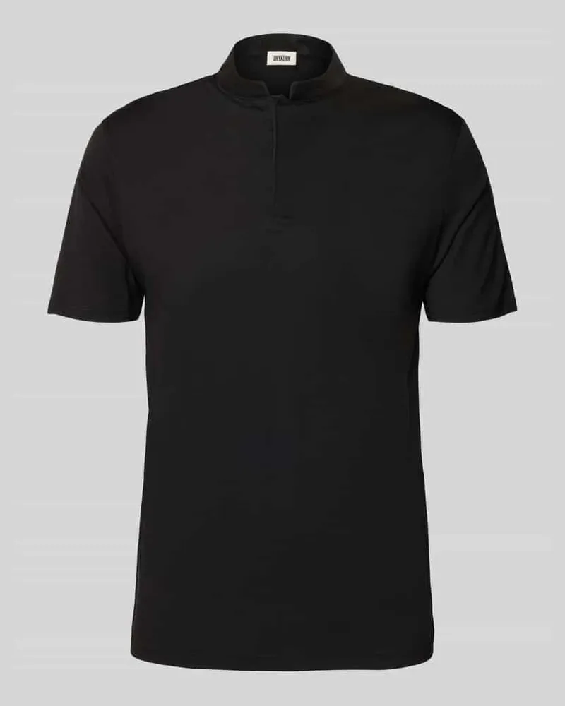 Drykorn Slim Fit Poloshirt mit Stehkragen Modell 'LOUIS Black
