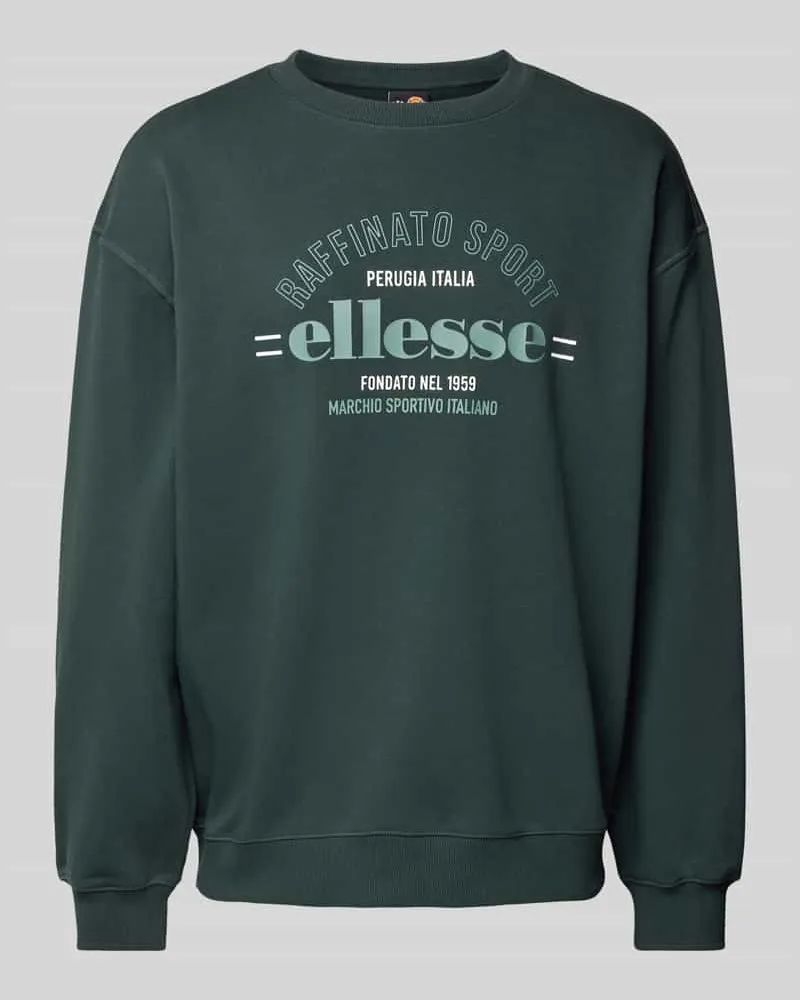 Ellesse Sweatshirt mit Label-Print Modell 'SADALI Dunkelgruen