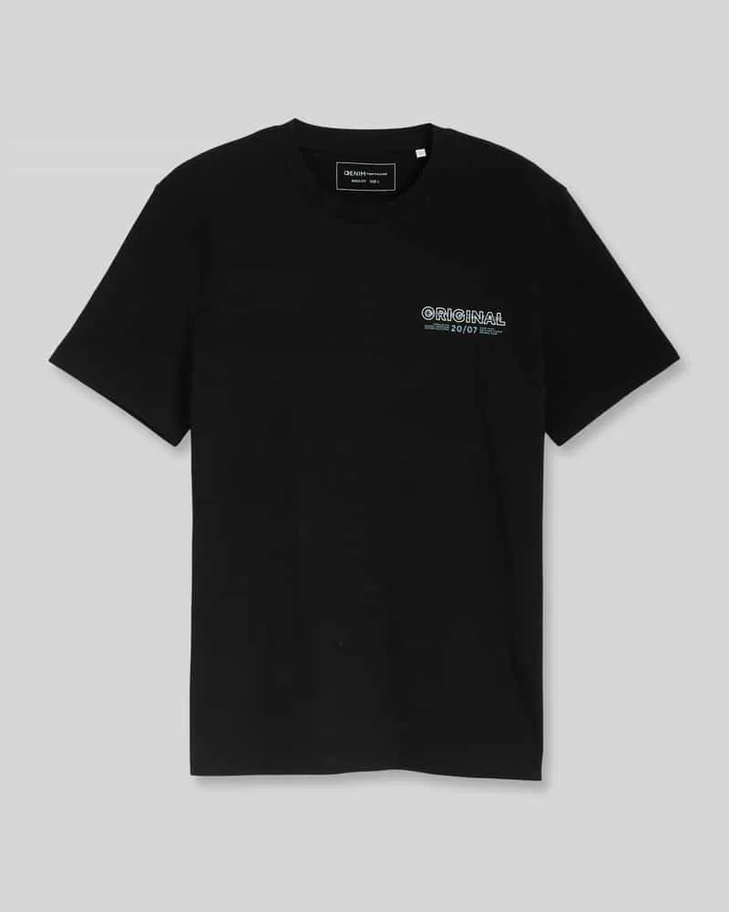 Tom Tailor Regular Fit T-Shirt aus reiner Baumwolle Black
