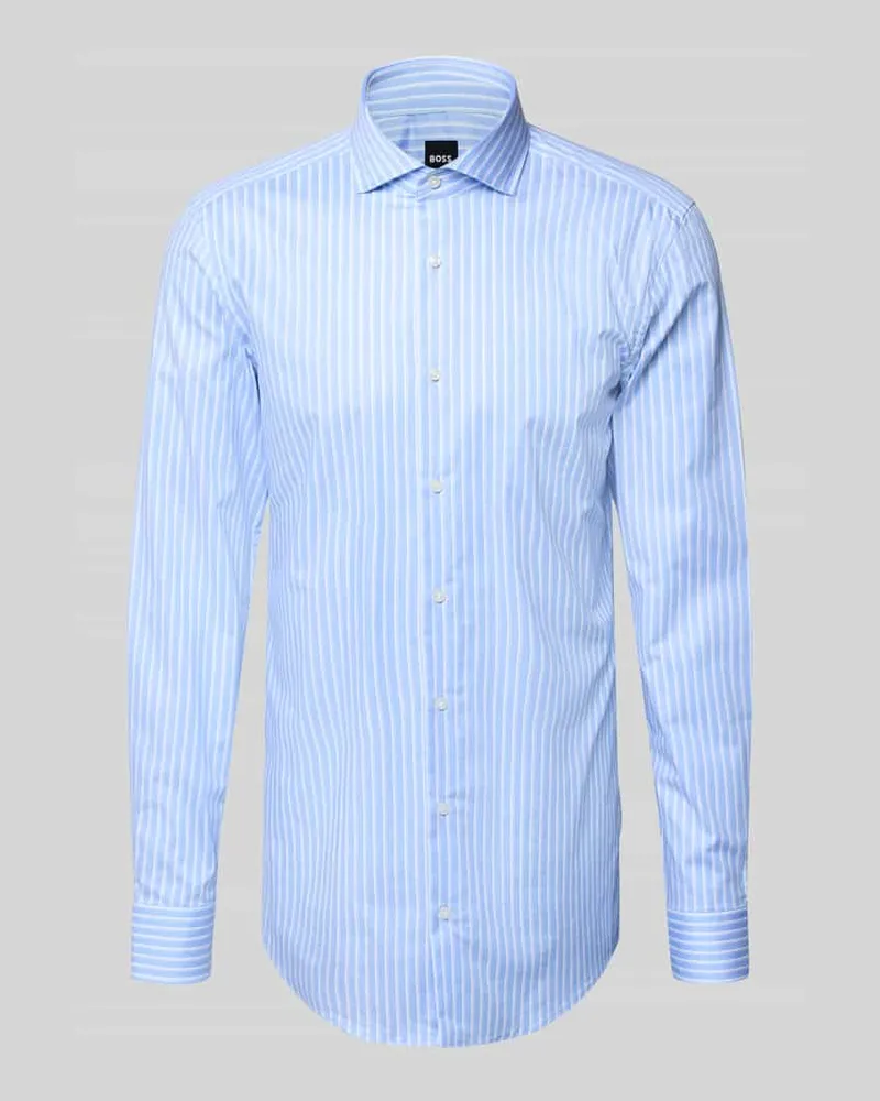 HUGO BOSS Slim Fit Businesshemd mit extra langem Arm Modell 'H-HANK Blau