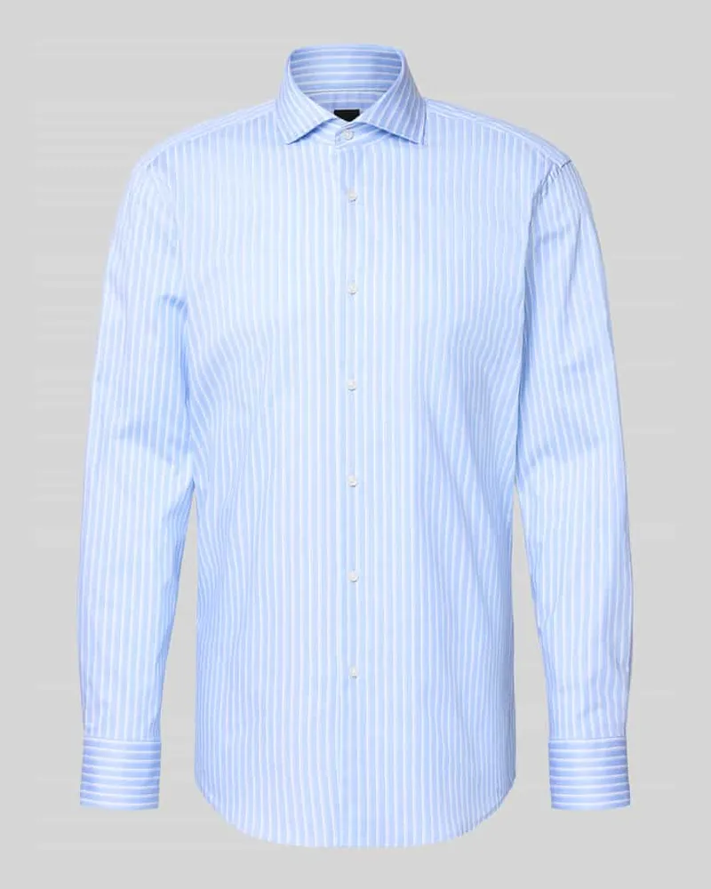 HUGO BOSS Slim Fit Businesshemd mit extra langem Arm Modell 'H-HANK Blau