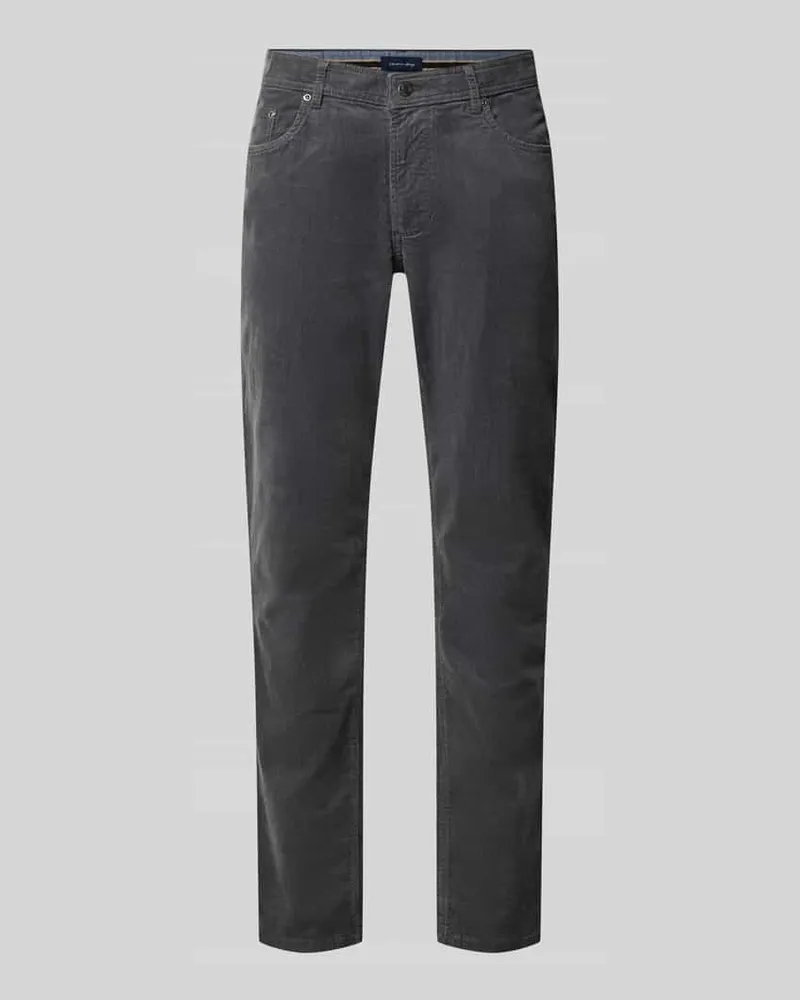 Christian Berg Cordhose aus Baumwoll-Mix im 5-Pocket-Design Dunkelgrau