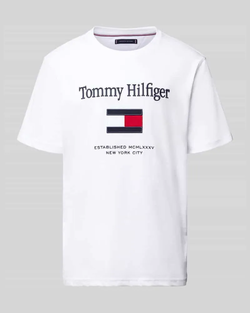 Tommy Hilfiger Regular Fit T-Shirt aus reiner Baumwolle Weiss