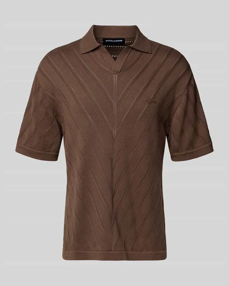 PEGADOR Strick-Poloshirt mit Label-Stitching Modell 'Canva 