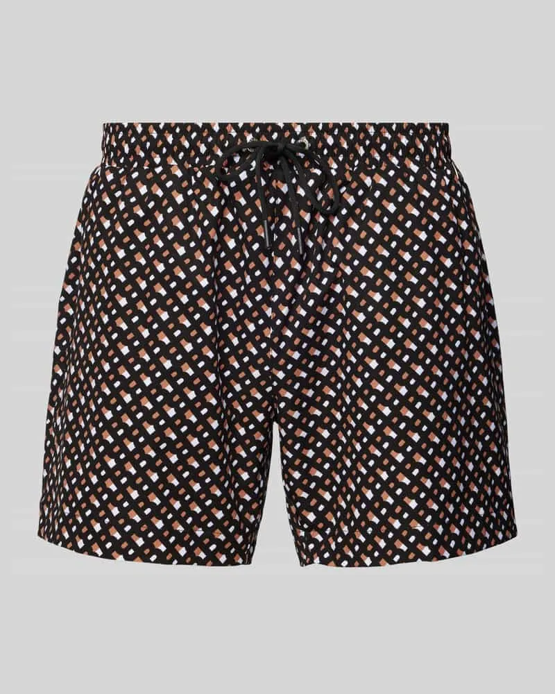 HUGO BOSS Regular Fit Badeshorts mit Label-Applikation Modell 'Manu New 