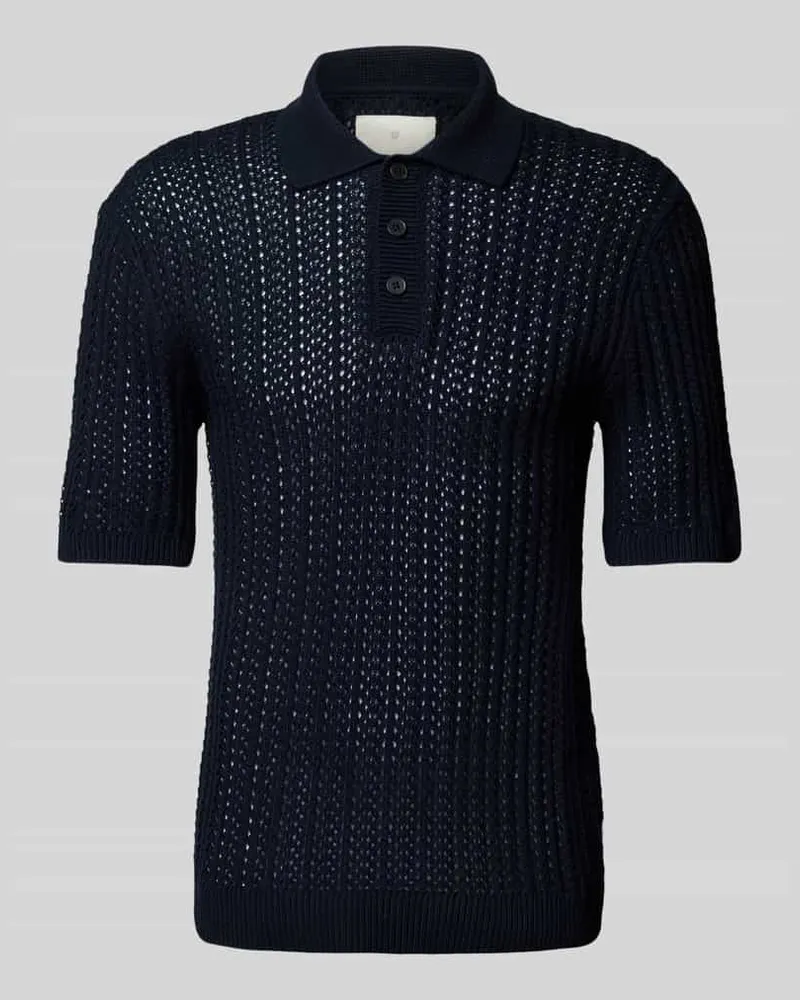 Jack & Jones Poloshirt mit Strukturmuster Modell 'JOEL Dunkelblau