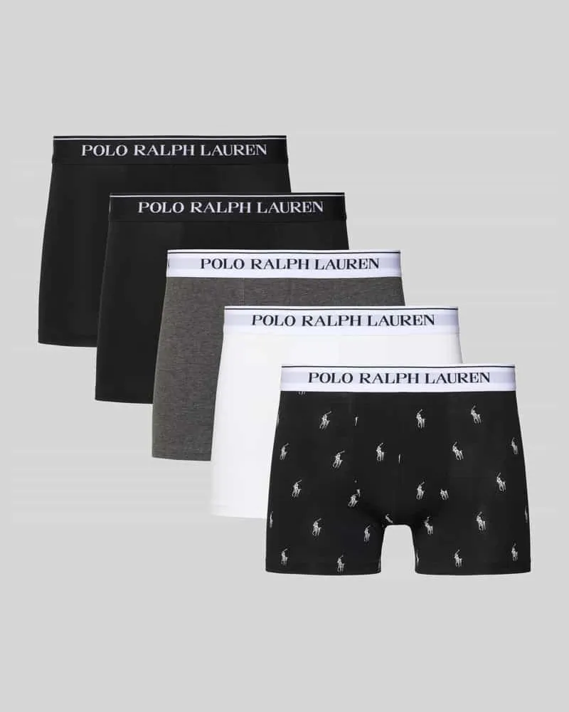 Ralph Lauren Skinny Fit Trunks aus Baumwoll-Mix im 5er Pack Weiss