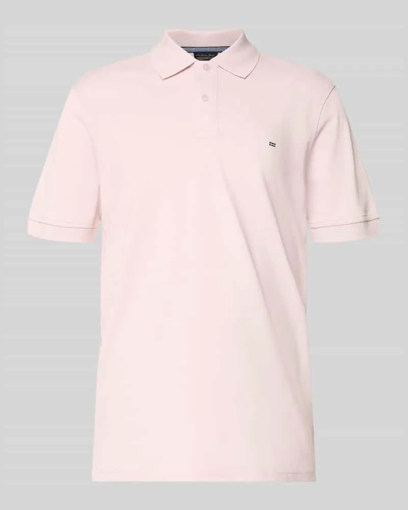 Christian Berg Regular Fit Poloshirt mit Stitching Hellrosa