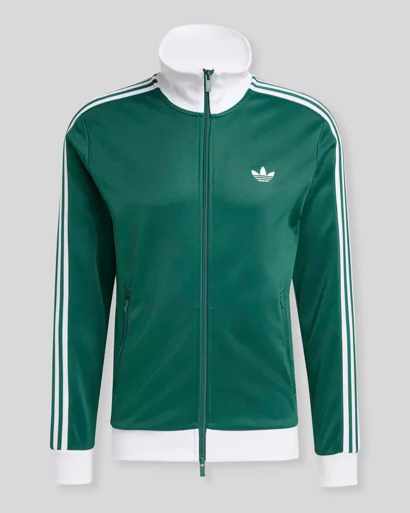 adidas Slim Fit Sweatjacke aus Baumwoll-Mix Dunkelgruen