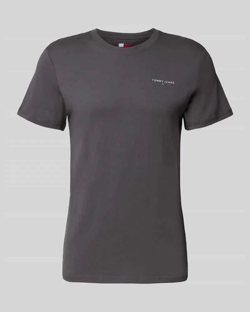 Tommy Hilfiger Regular Fit T-Shirt aus reiner Baumwolle Anthrazit