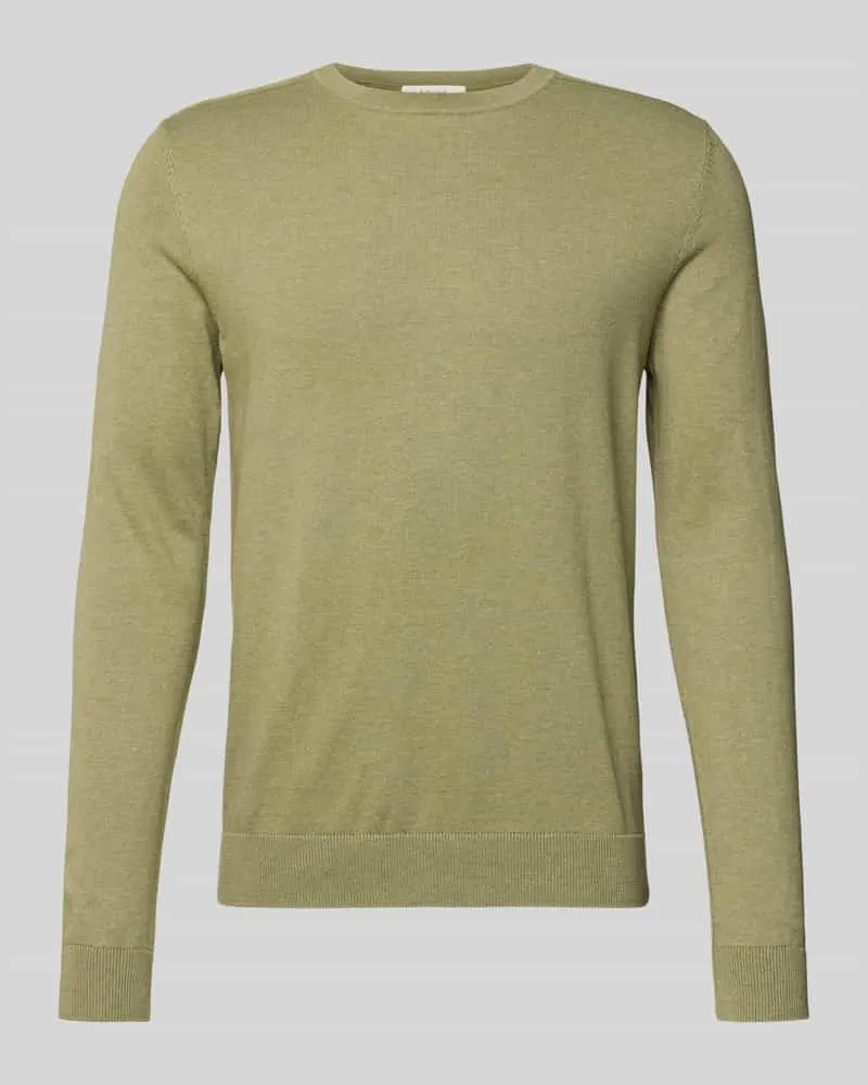 Selected Homme Regular Fit Pullover aus reiner Baumwolle Modell 'BERG Oliv