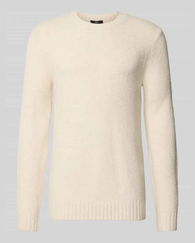 cinque Regular Fit Strickpullover mit Rundhalsausschnitt Modell 'CIZAC Offwhite