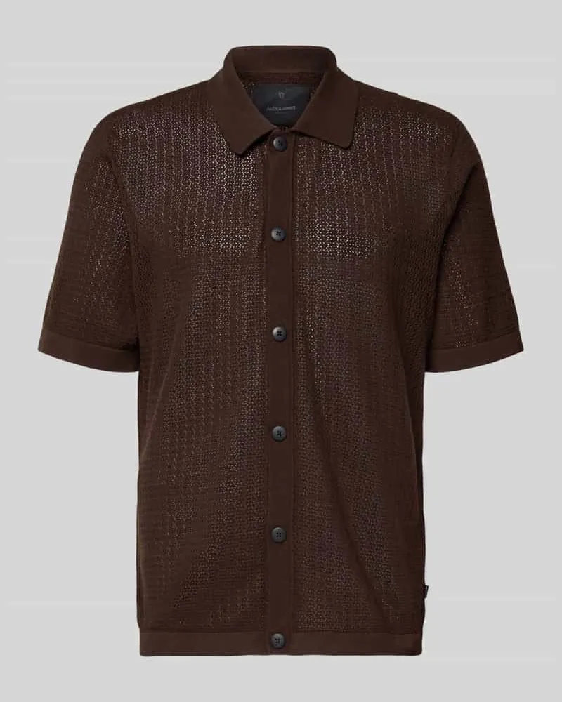 Jack & Jones Regular Fit Freizeithemd in Strick-Optik Modell 'Owen Hazel