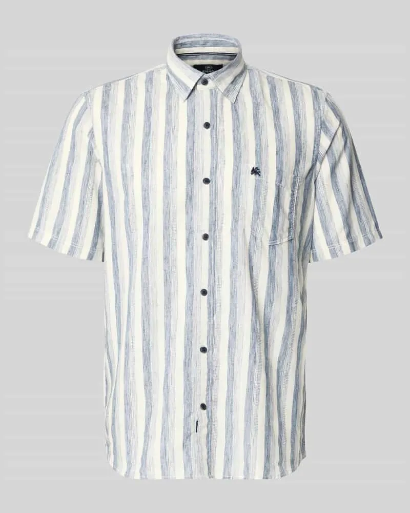 Lerros Regular Fit Freizeithemd mit Kentkragen und Brusttasche Marine