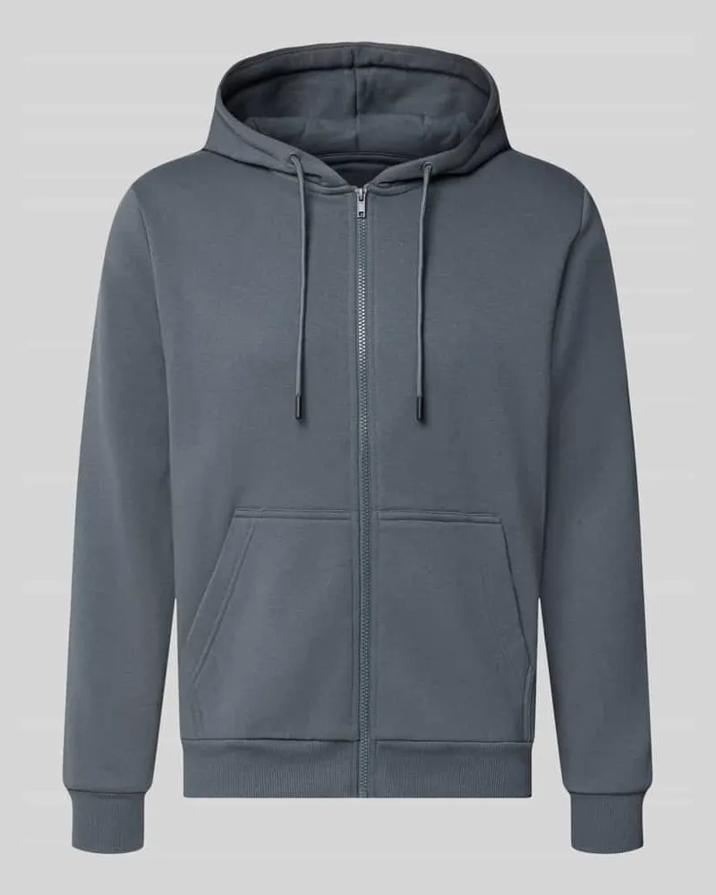 Jack & Jones Regular Fit Sweatjacke aus Baumwoll-Mix Modell 'BRADLEY Blau