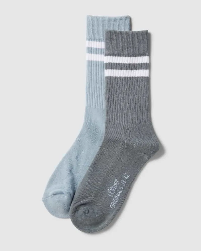 S.Oliver Socken mit Kontraststreifen im 2er-Pack Blau
