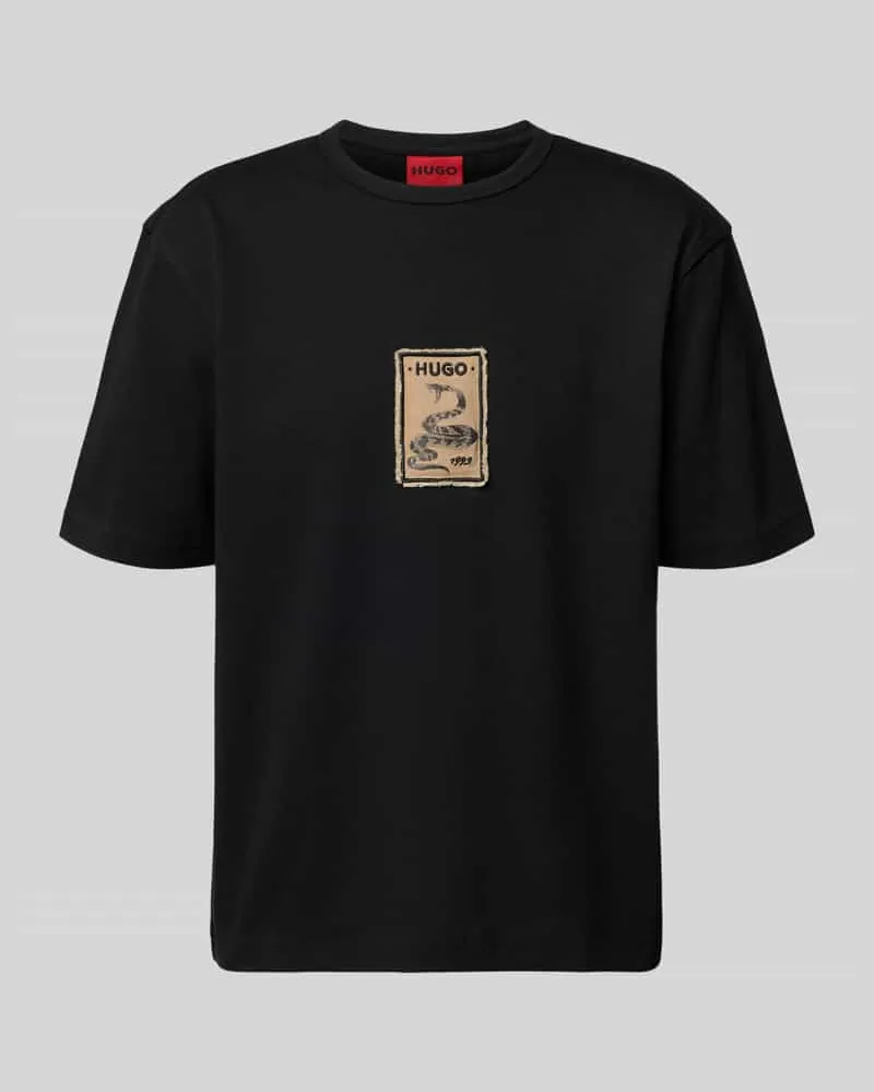 HUGO BOSS Regular Fit T-Shirt aus reiner Baumwolle Modell 'DOBUL Black