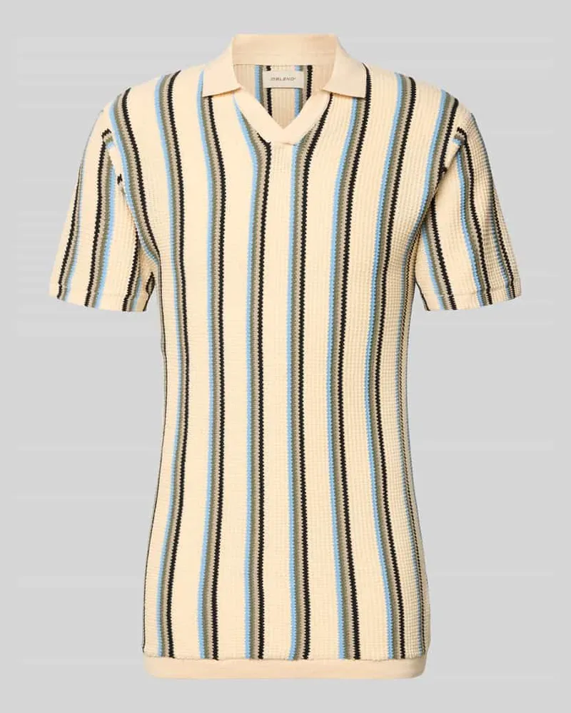 Blend Slim Fit Poloshirt mit V-Ausschnitt Modell 'AMOS Sand