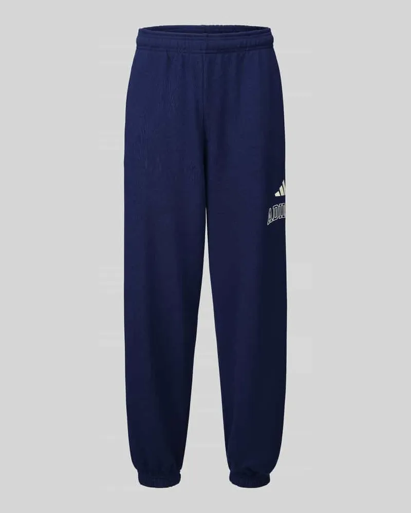 adidas Sweathose mit Logo Print Dunkelblau
