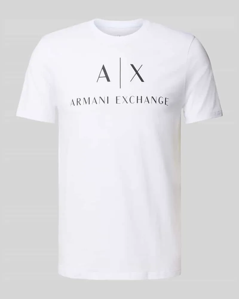 Armani Exchange Slim Fit T-Shirt aus reiner Baumwolle mit Logo-Print 