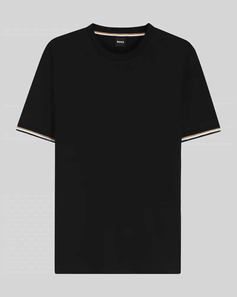 HUGO BOSS Regular Fit T-Shirt aus reiner Baumwolle Black