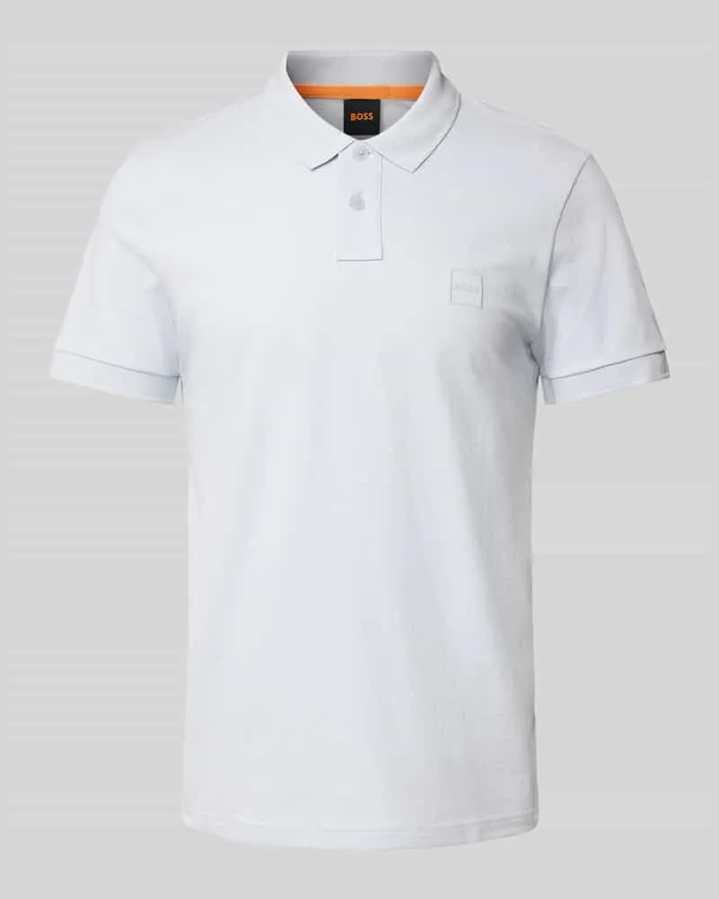 HUGO BOSS Slim Fit Poloshirt aus Baumwoll-Mix Hellgrau