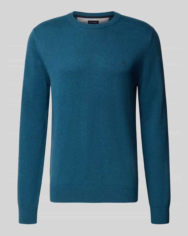 Christian Berg Regular Fit Strickpullover aus Baumwoll-Woll-Mix Smaragd