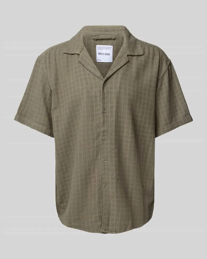 Only & Sons Freizeithemd aus Viskose-Mix mit Leinen-Anteil Modell 'LATHAM Oliv