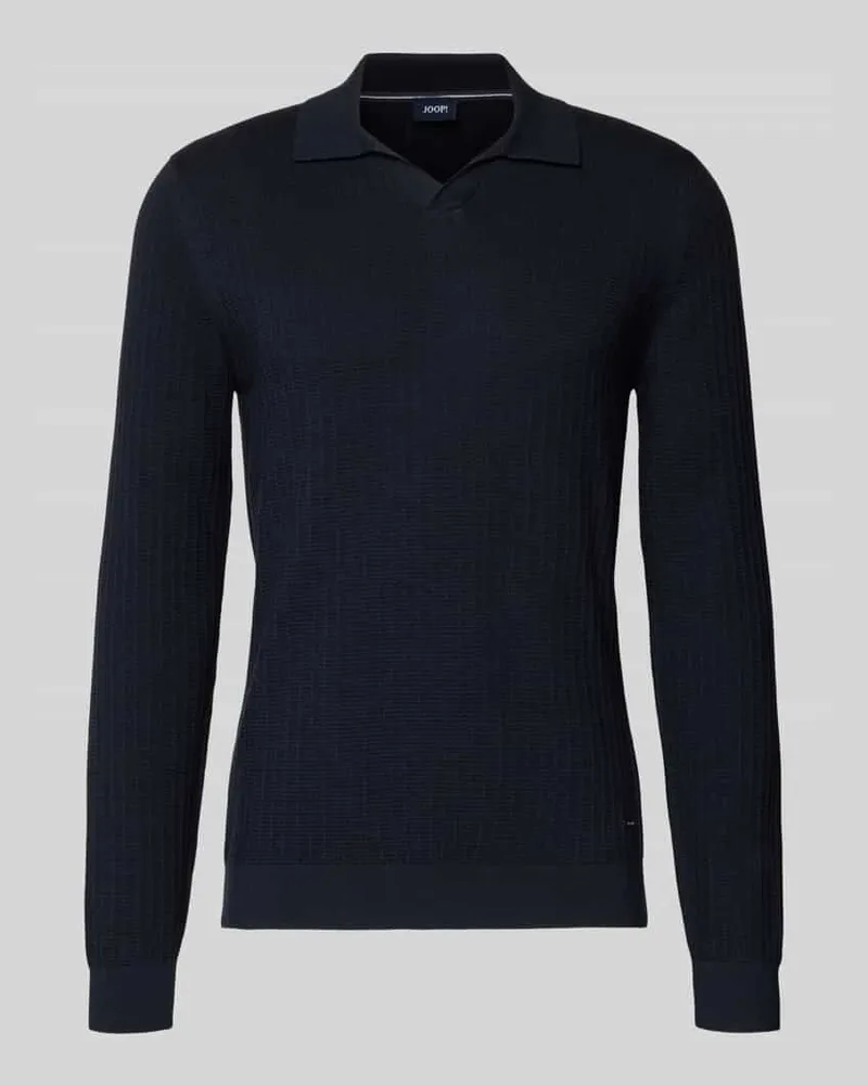 JOOP! Strickpullover mit Umlegekragen Modell 'Galdino Marine