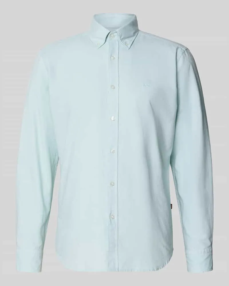 HUGO BOSS Regular Fit Freizeithemd aus reiner Baumwolle Modell 'RICKERT Tuerkis