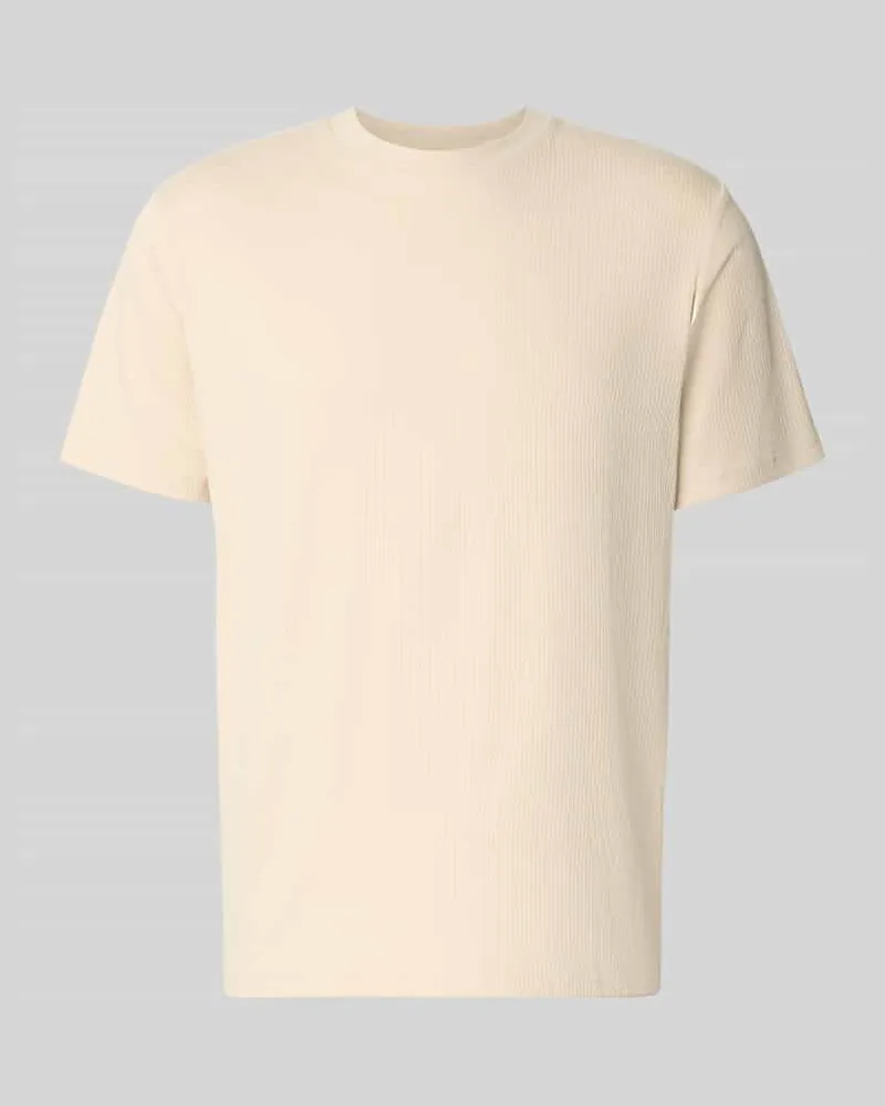 Selected Homme Regular Fit T-Shirt aus Baumwoll-Mix Modell 'SPENCER Ecru