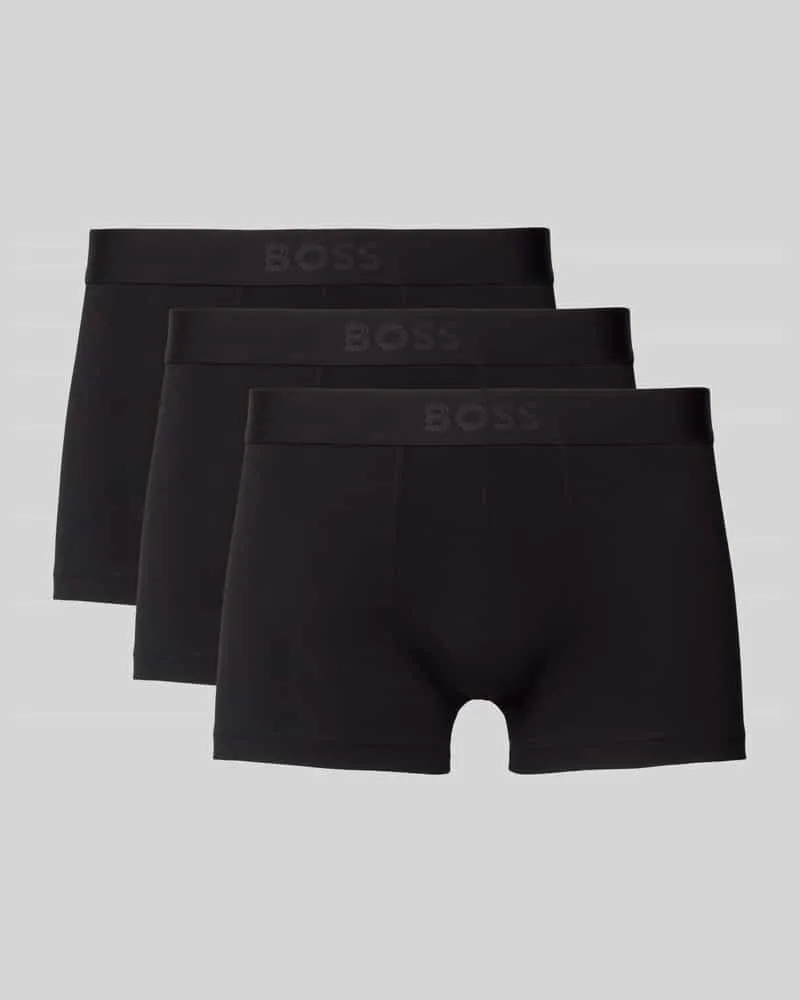 HUGO BOSS Trunks mit elastischem Logo-Bund im 3er-Pack Modell 'ONE Black
