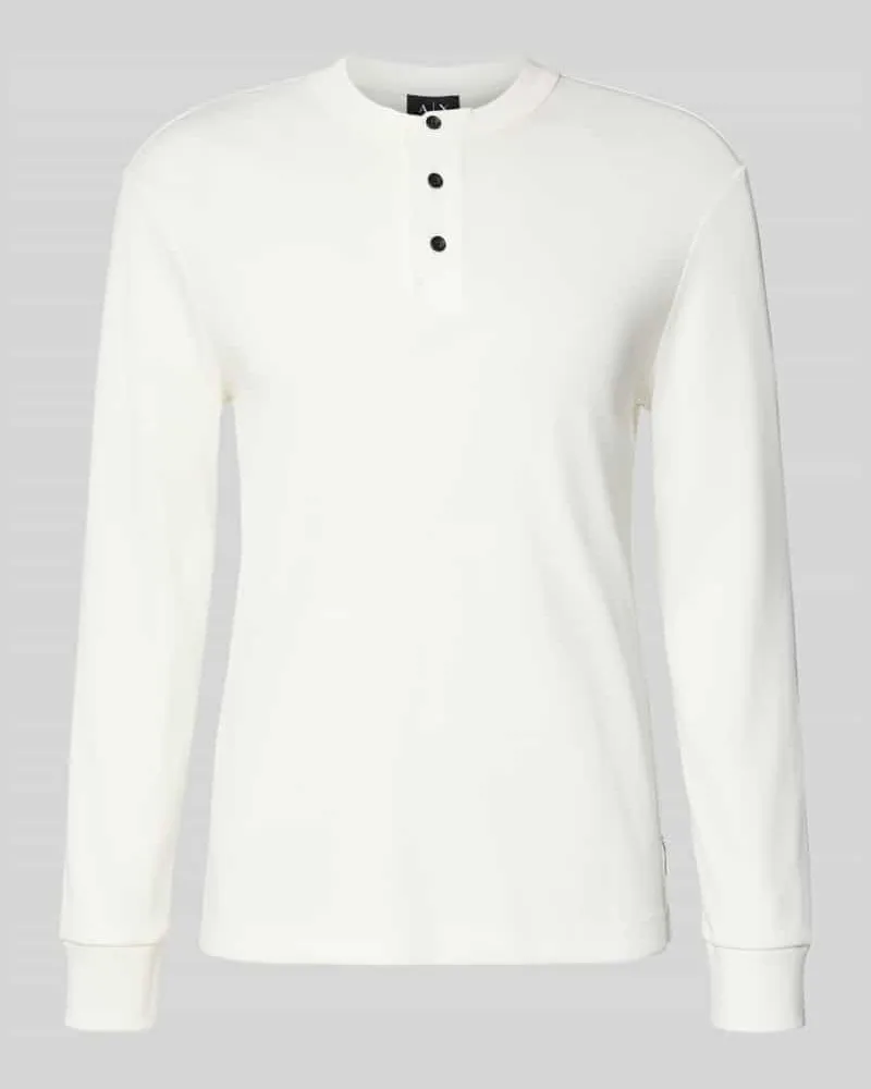 Armani Exchange Sweatshirt mit gerippten Abschlüssen Offwhite