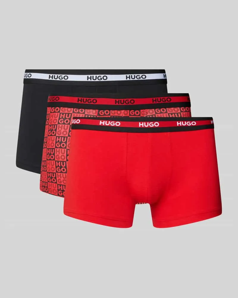 HUGO BOSS Trunks aus Baumwoll-Mix im 3er-Pack Modell 'PLANET Rot