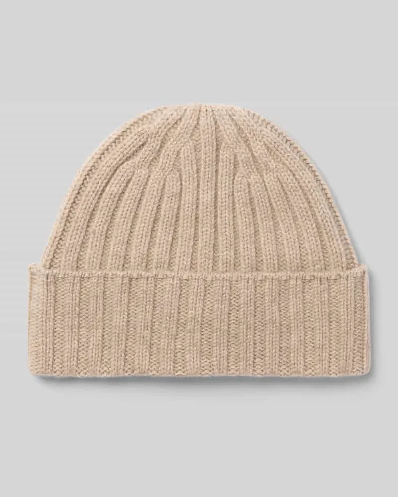 Christian Berg Beanie in Strick-Optik Beige