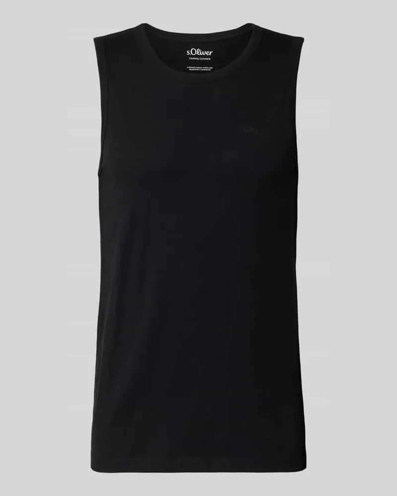 S.Oliver Regular Fit Tank Top aus reiner Baumwolle Black