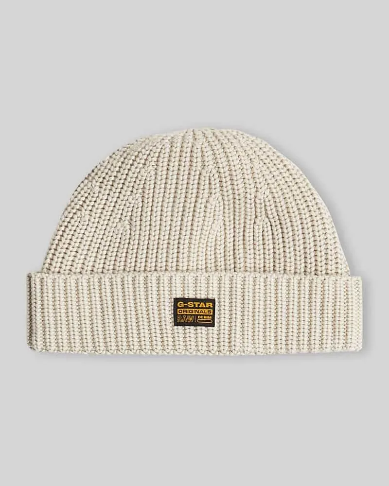 G-STAR RAW Mütze aus Viskose-Baumwoll-MIx Modell 'Originals Fisherman Offwhite
