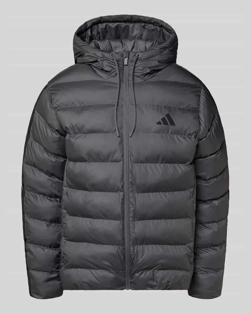 adidas Steppjacke mit Kapuze Mittelgrau