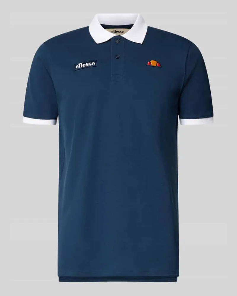 Ellesse Regular Fit Poloshirt mit Label-Stitchings Dunkelblau
