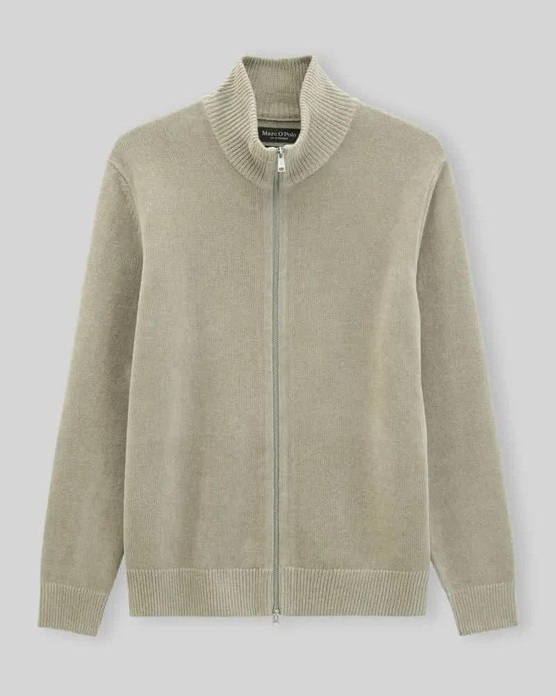 Marc O'Polo Strickjacke mit Zweiwege Reißverschluss Mittelgrau