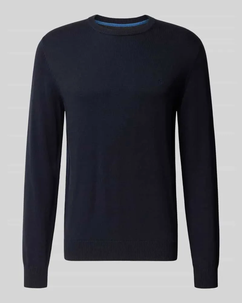 Christian Berg Regular Fit Strickpullover aus Baumwoll-Woll-Mix Marine