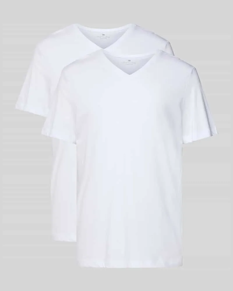 Christian Berg T-Shirt aus reiner Baumwolle im 2er-Pack Weiss