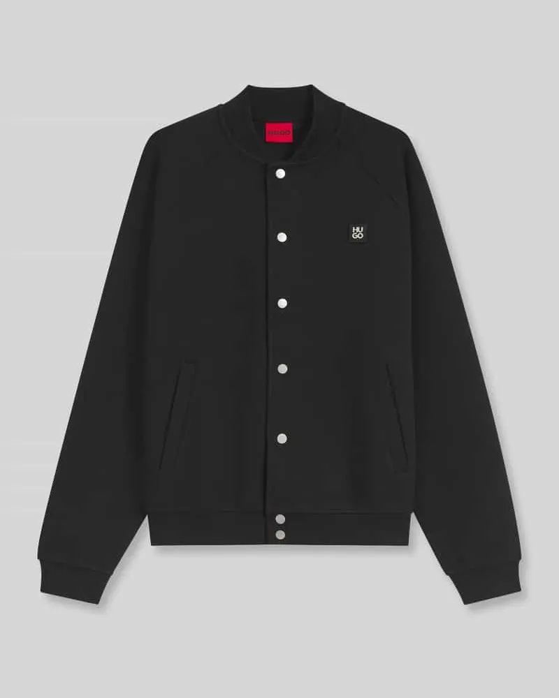 HUGO BOSS Oversize Fit Sweatjacke aus Baumwoll-Mix Modell 'Dabins Black