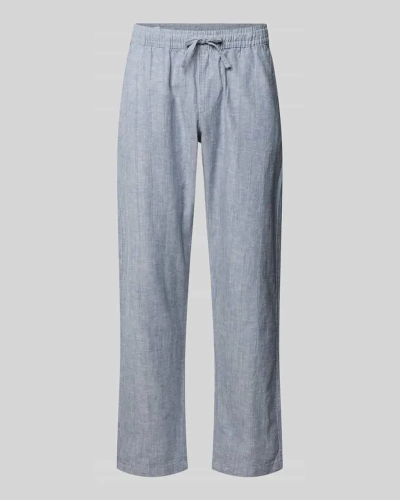 Jack & Jones Relaxed Fit Hose aus Baumwoll-Leinen-Mix Modell 'KANE Blau