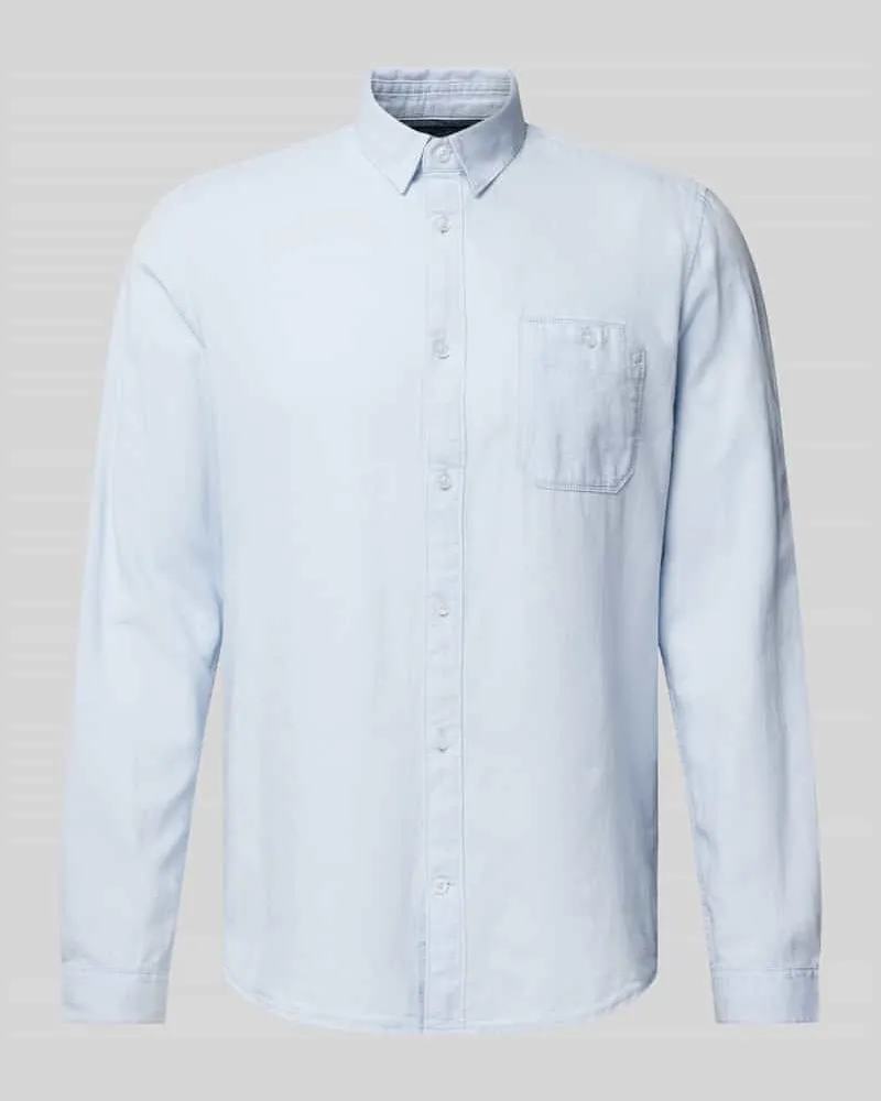Tom Tailor Regular Fit Freizeithemd mit Strukturmuster Hellblau