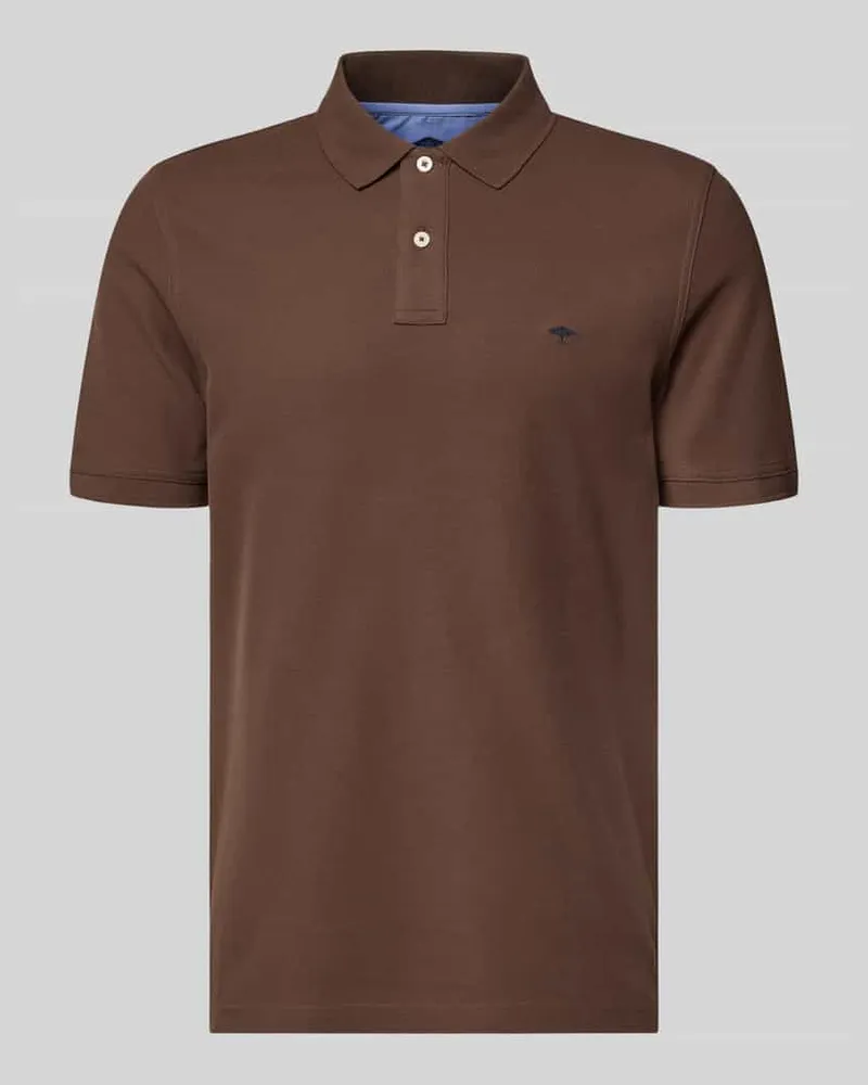 Fynch-Hatton Regular Fit Poloshirt mit Logo-Stitching Dunkelbraun