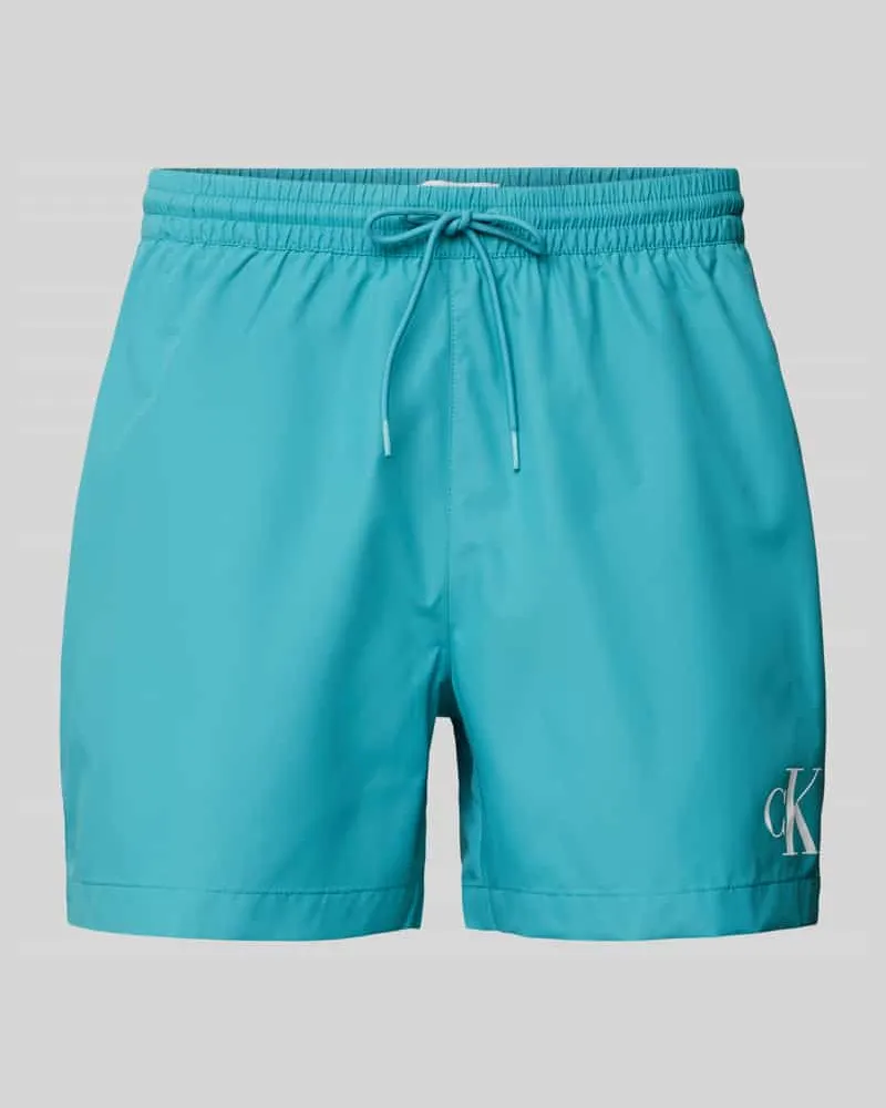 Calvin Klein Regular Fit Badeshorts mit Label-Print 