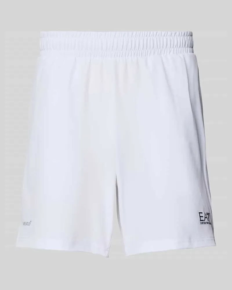 EA7 Sweatshorts mit elastischem Bund Weiss